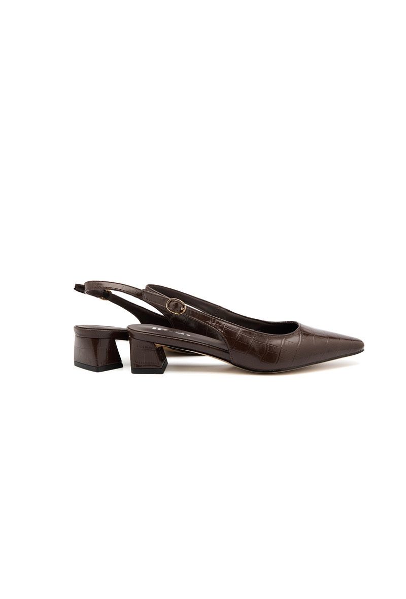 ESCARPIN A TALON CARRE _ BROWN