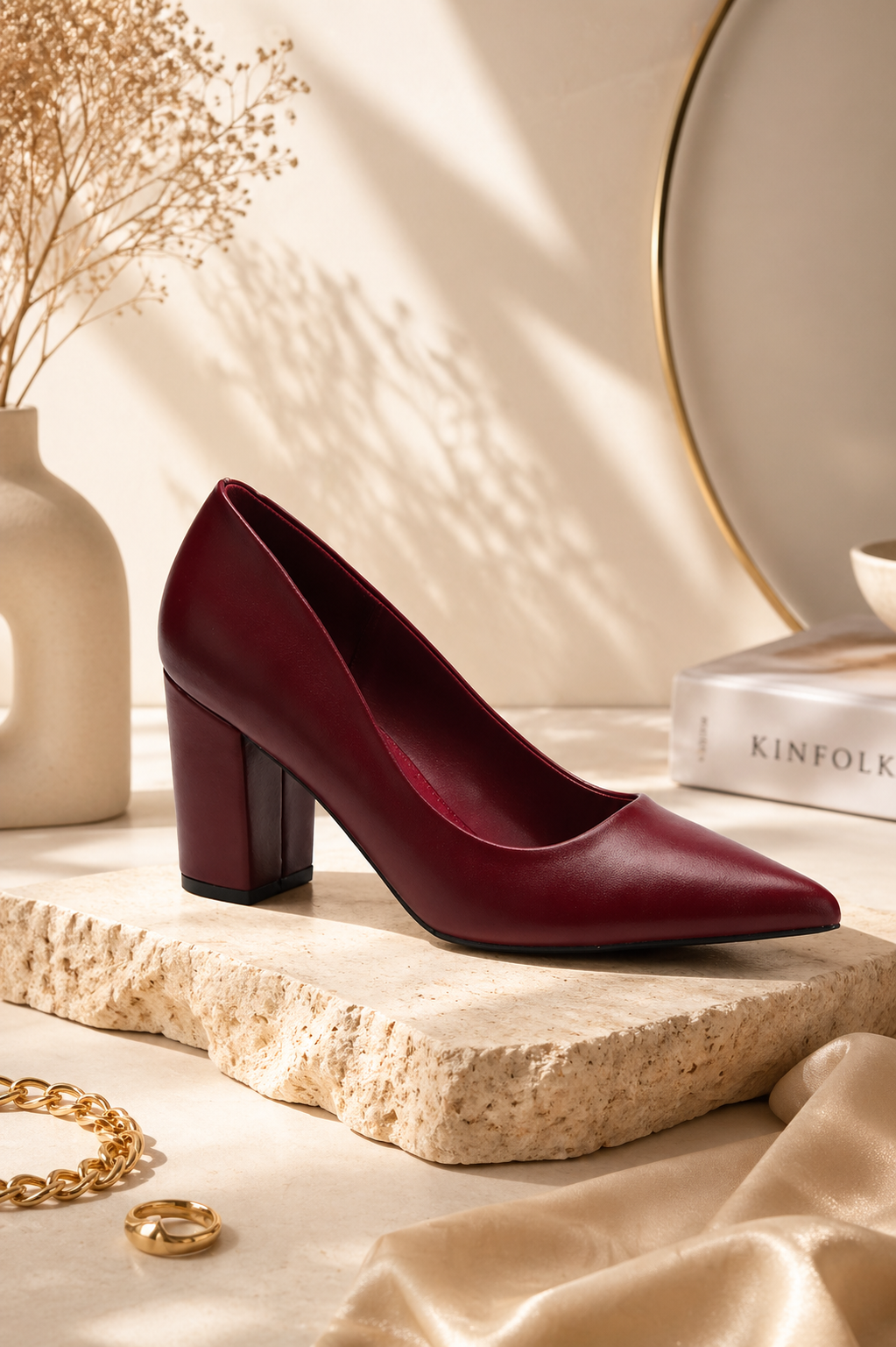 ESCARPIN A TALON CARRE _ WINE