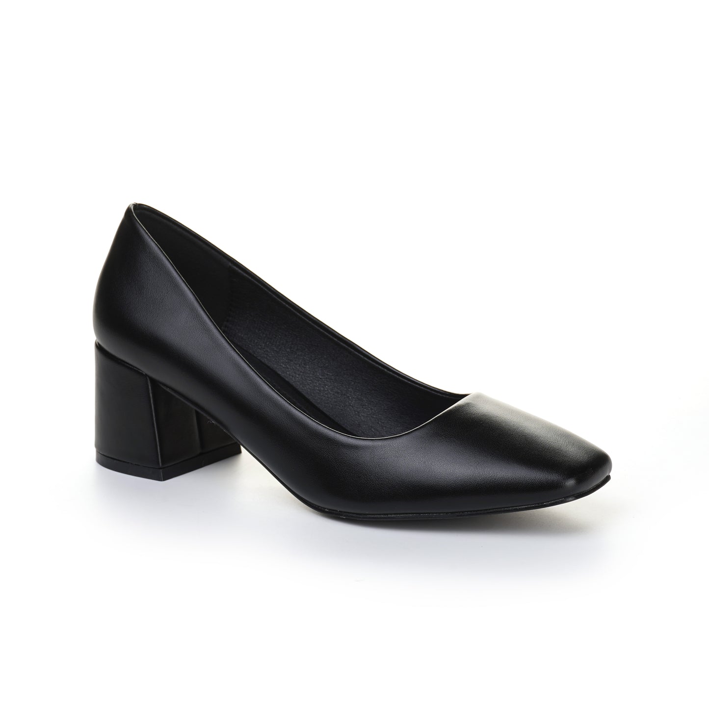 ESCARPIN A TALON CARRE  _ NOIR