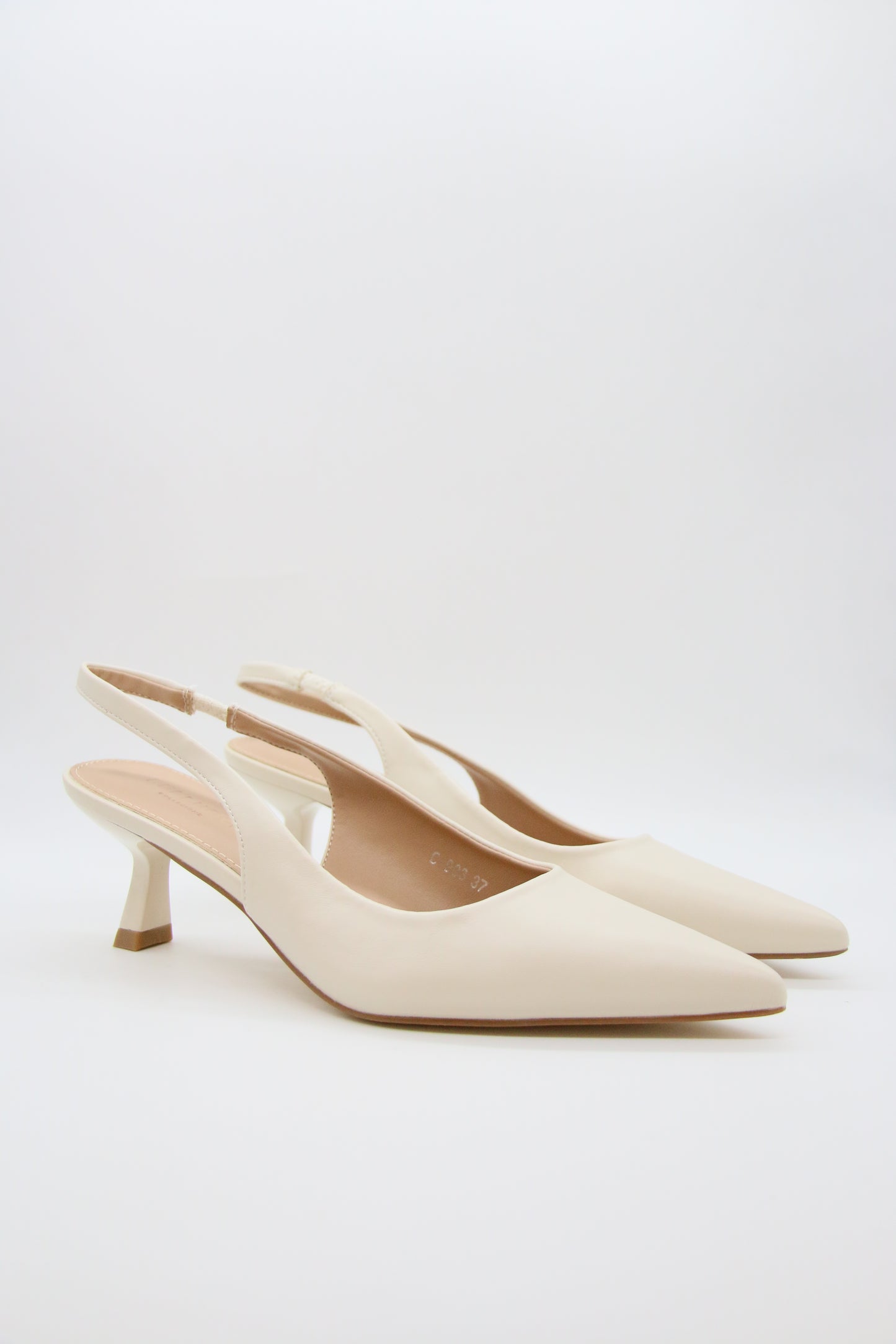ESCARPIN A TALON CARRE  _ BEIGE