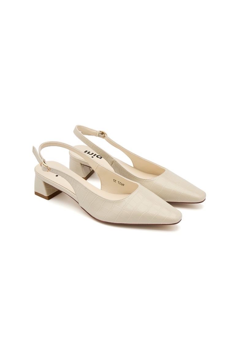 ESCARPIN A TALON CARRE  _ BEIGE