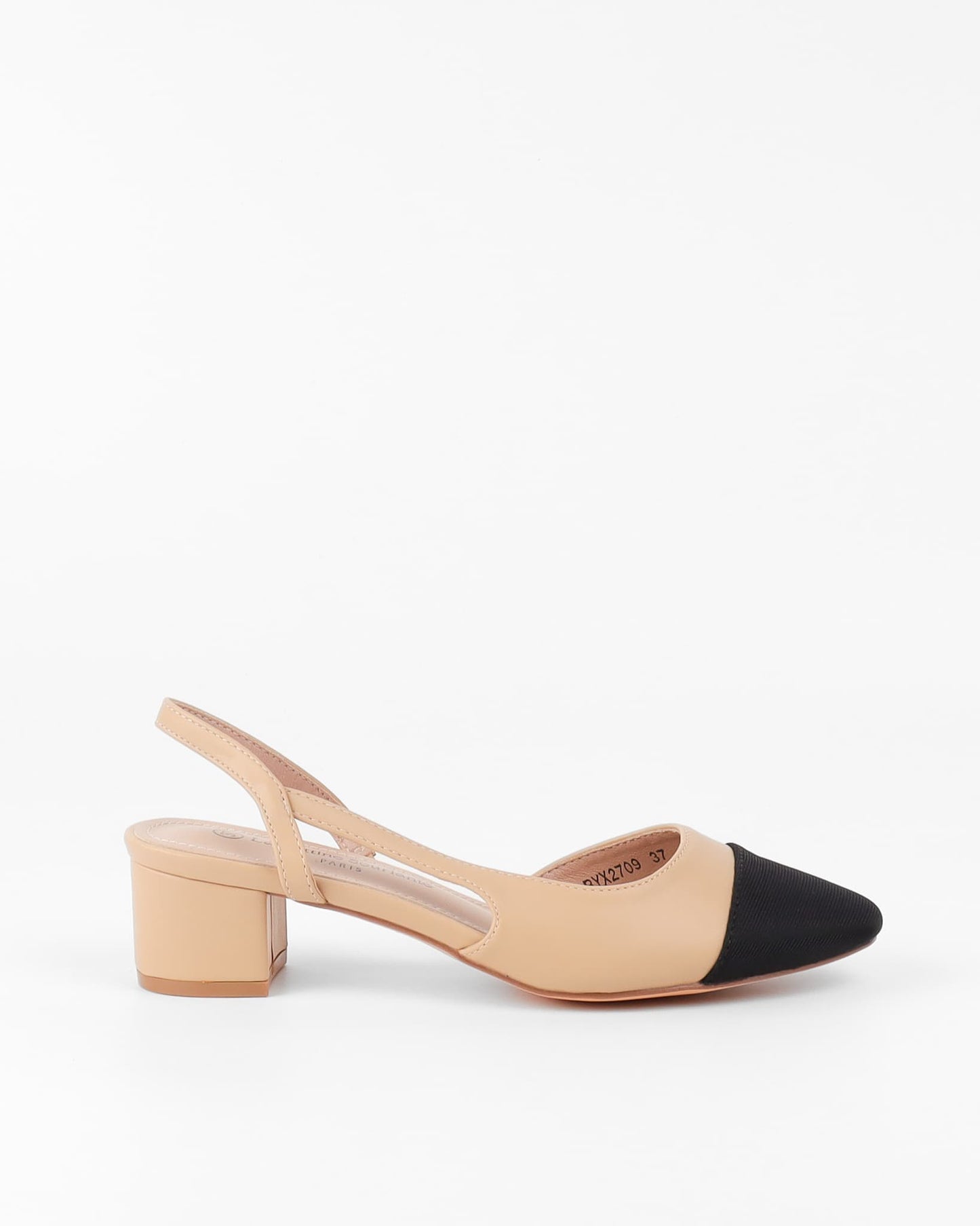 ESCARPINS CLASSIQUE TALONS CARRE _ NUDE