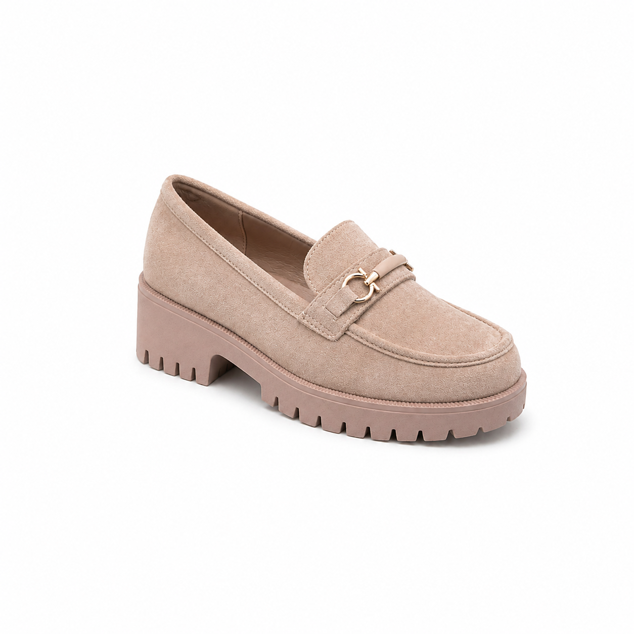 MOCASSINS A TALONS _ TAUPE