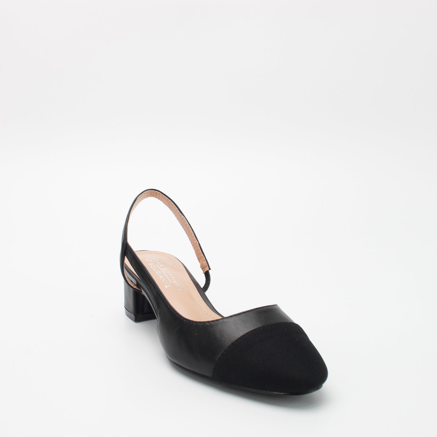 ESCARPINS CLASSIQUE TALONS CARRE _ NOIR