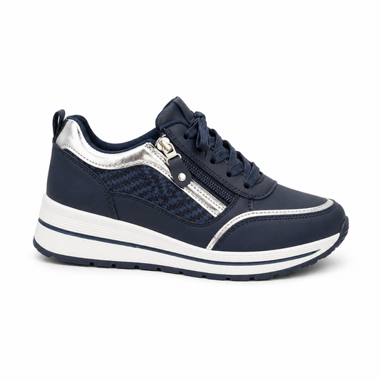 Basket Chic Compensées _ Bleu