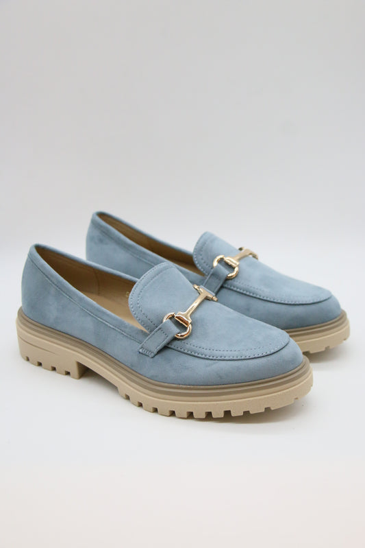 MOCASSINS A TALONS _ BLEU