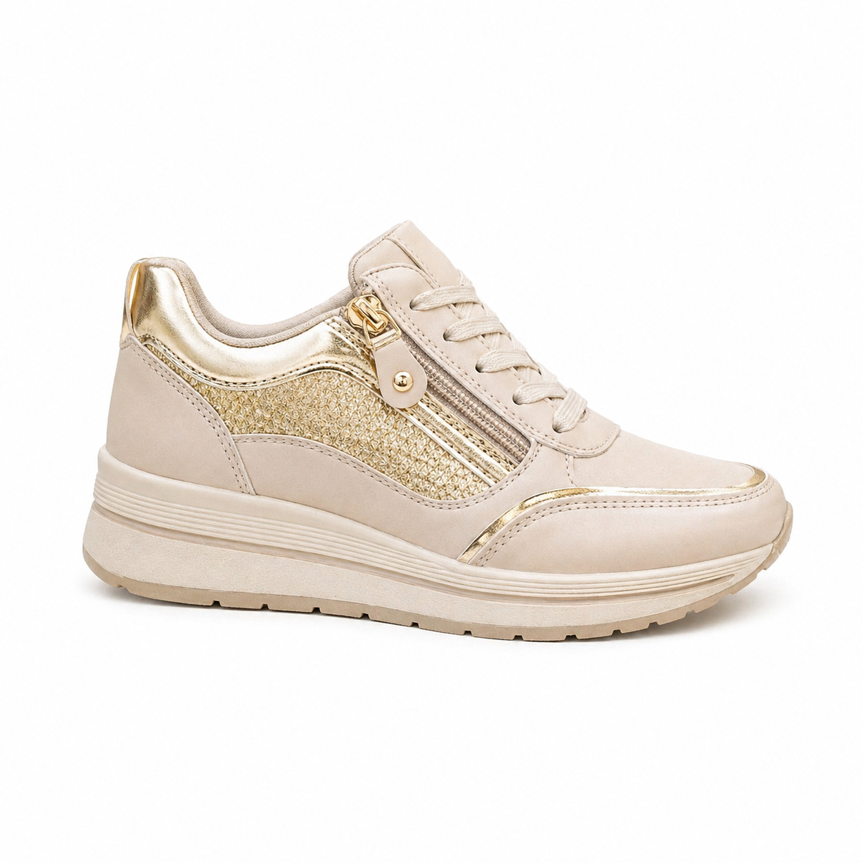 Basket Chic Compensées _ Beige
