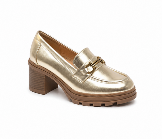 MOCASSINS A TALONS _ GOLD