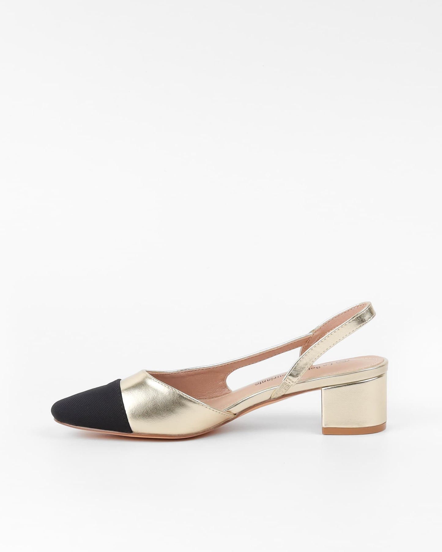 ESCARPINS CLASSIQUE TALONS CARRE _ GOLD