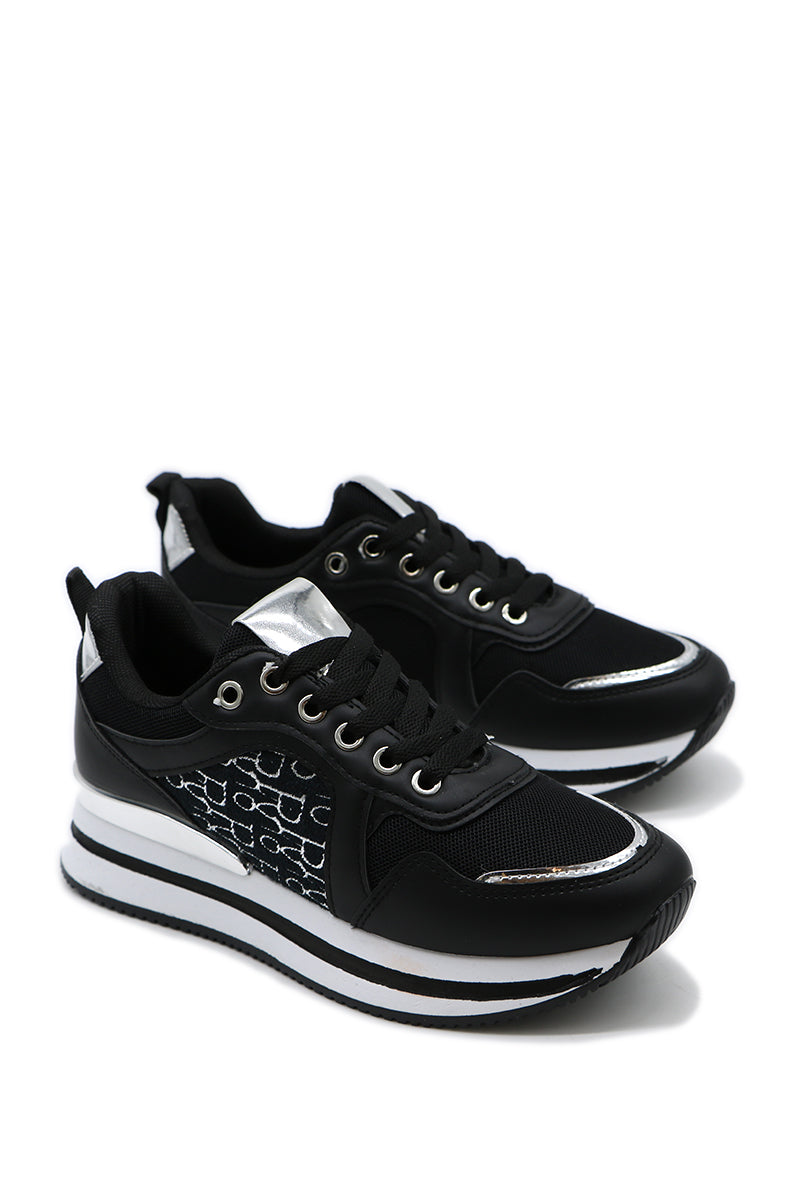 Basket Chic Compensées _ Noir