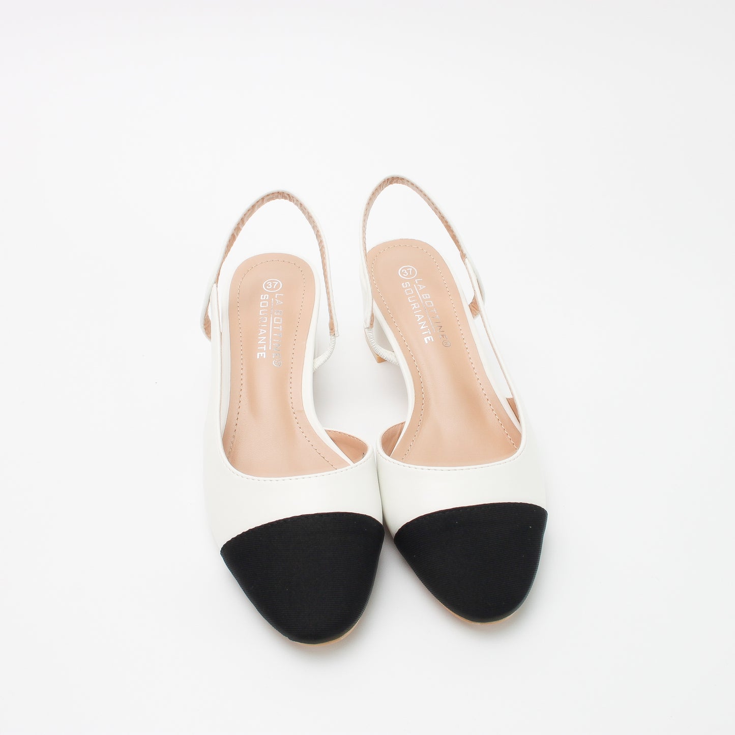 ESCARPINS CLASSIQUE TALONS CARRE _ BLANC