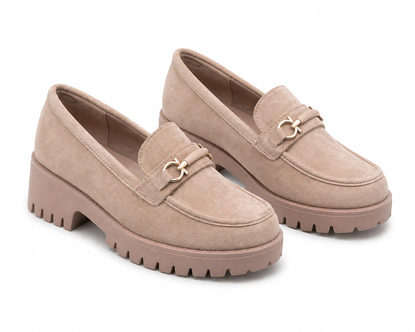MOCASSINS A TALONS _ TAUPE