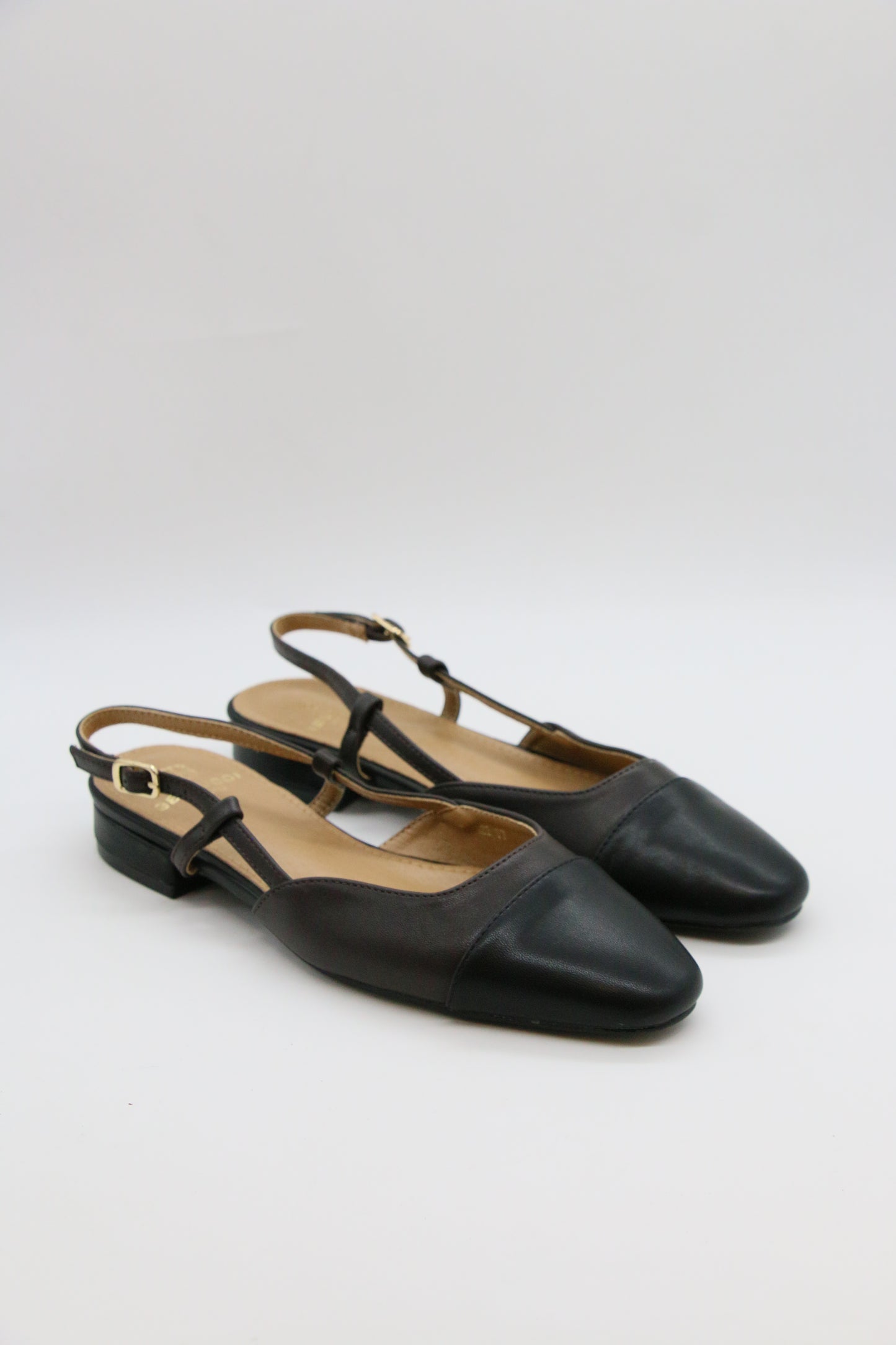 SLINGBACK PLAT _BROWN