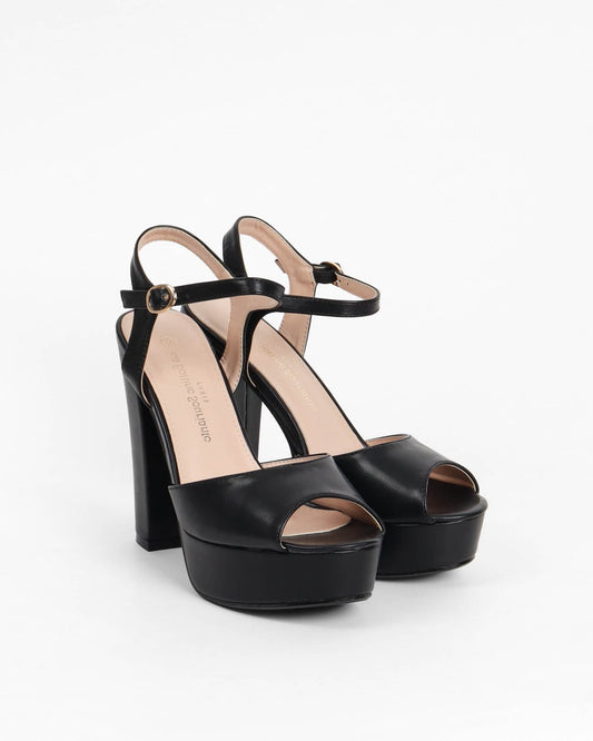 SANDALES SOIREE A TALON  _ NOIR