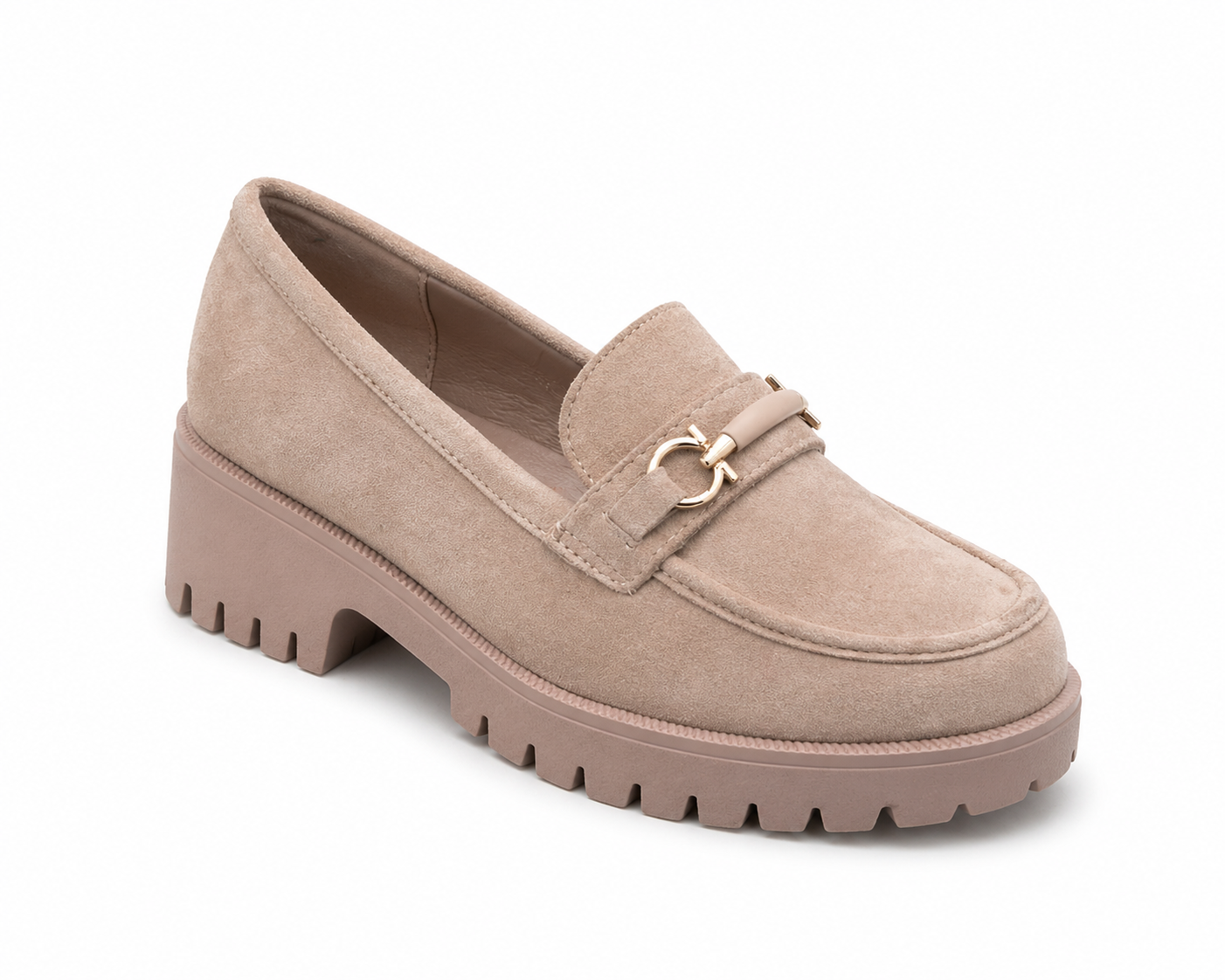 MOCASSINS A TALONS _ TAUPE