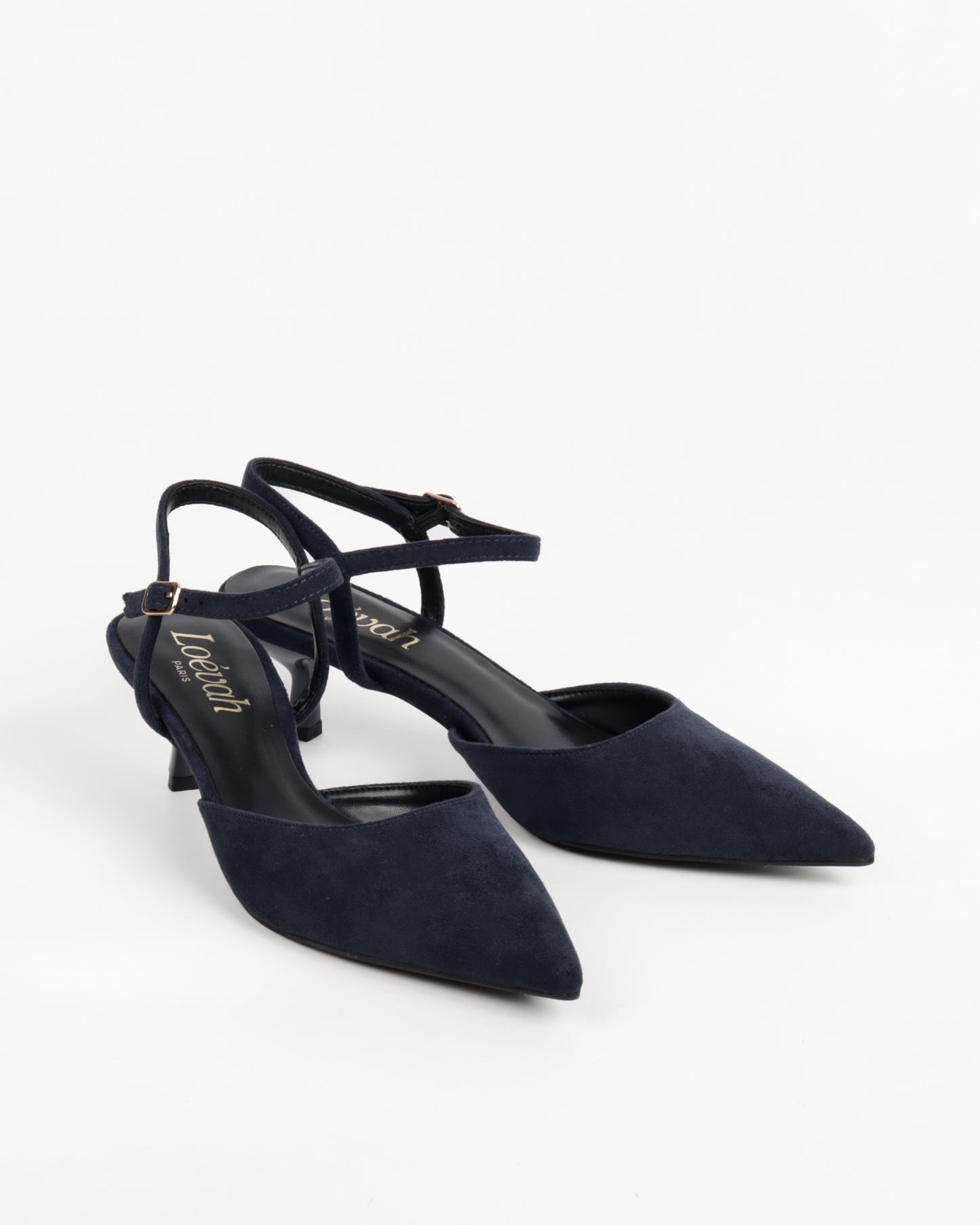 ESCARPIN A TALON CARRE  _ BLEU