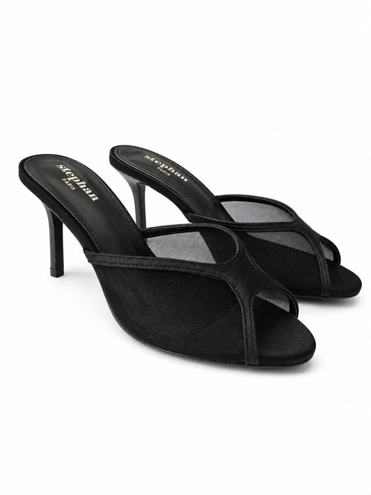 SANDALES A TALON  _ NOIR