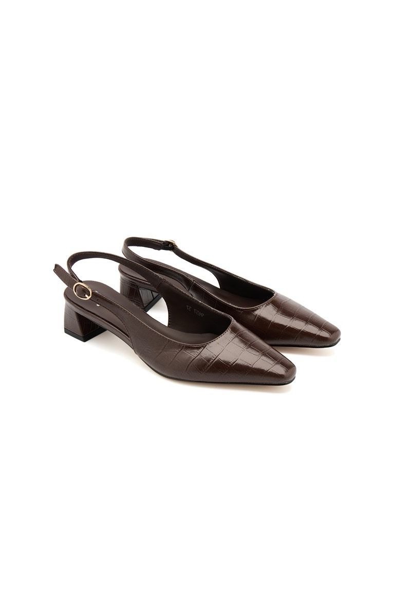 ESCARPIN A TALON CARRE  _ BROWN
