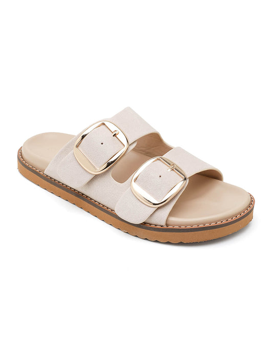SANDALES CONFORT PLAT _ BEIGE