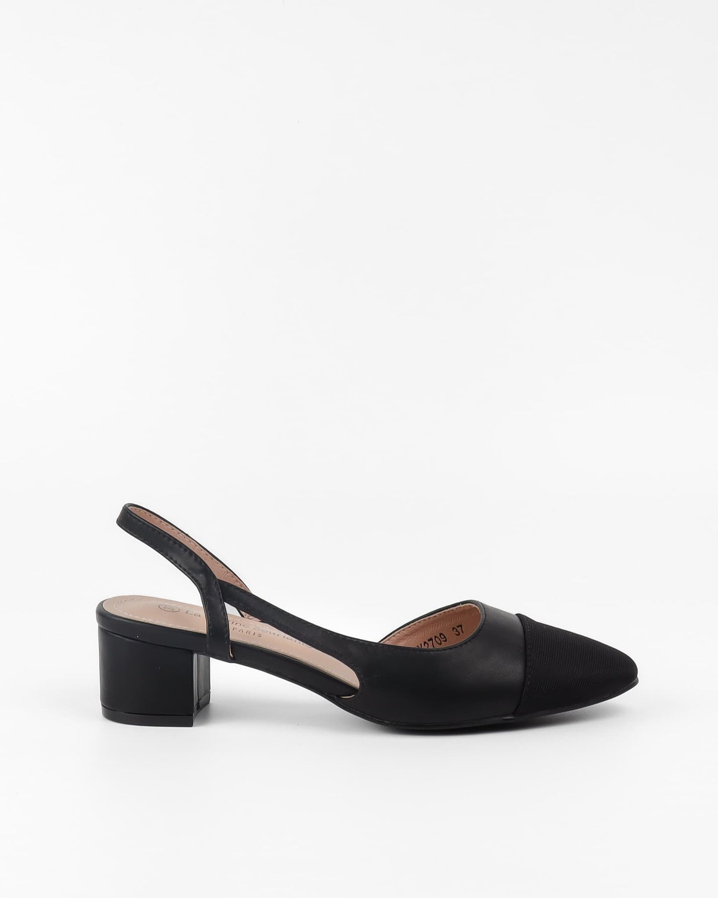 ESCARPINS CLASSIQUE TALONS CARRE _ NOIR