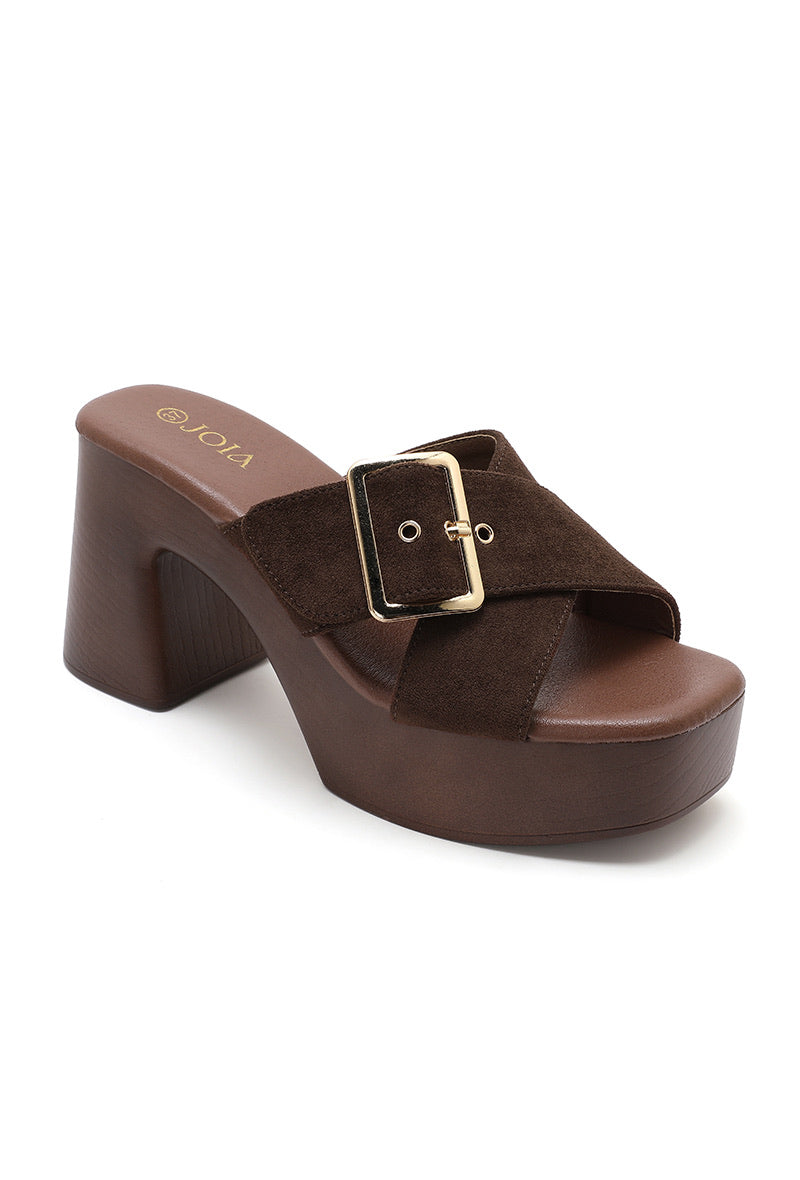 SANDALES A TALON  _ BROWN