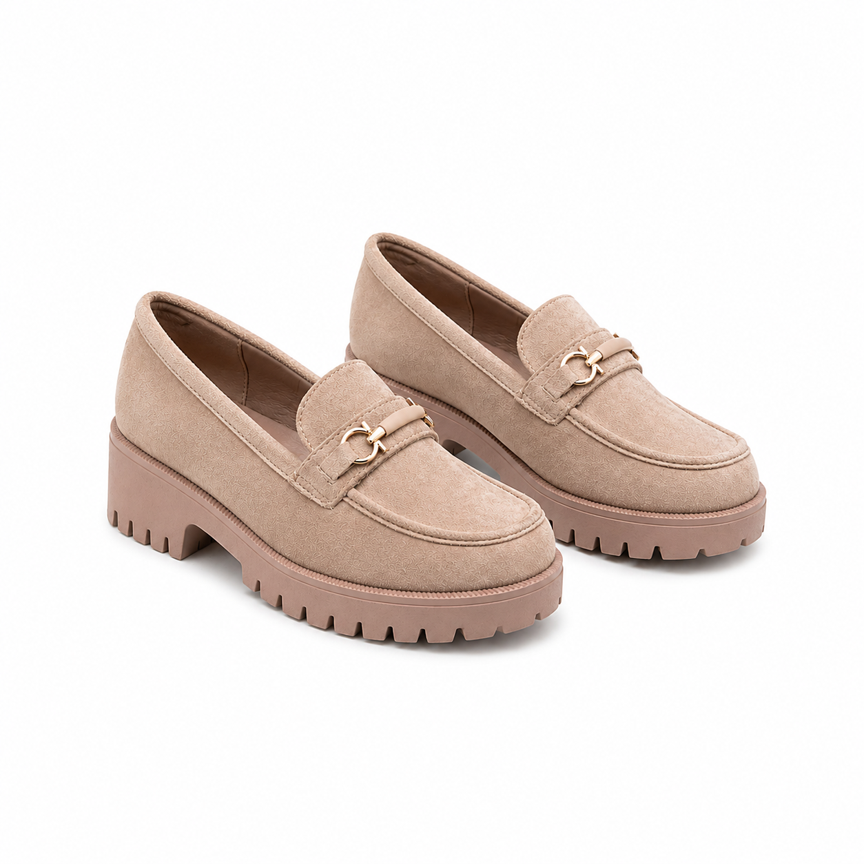 MOCASSINS A TALONS _ TAUPE