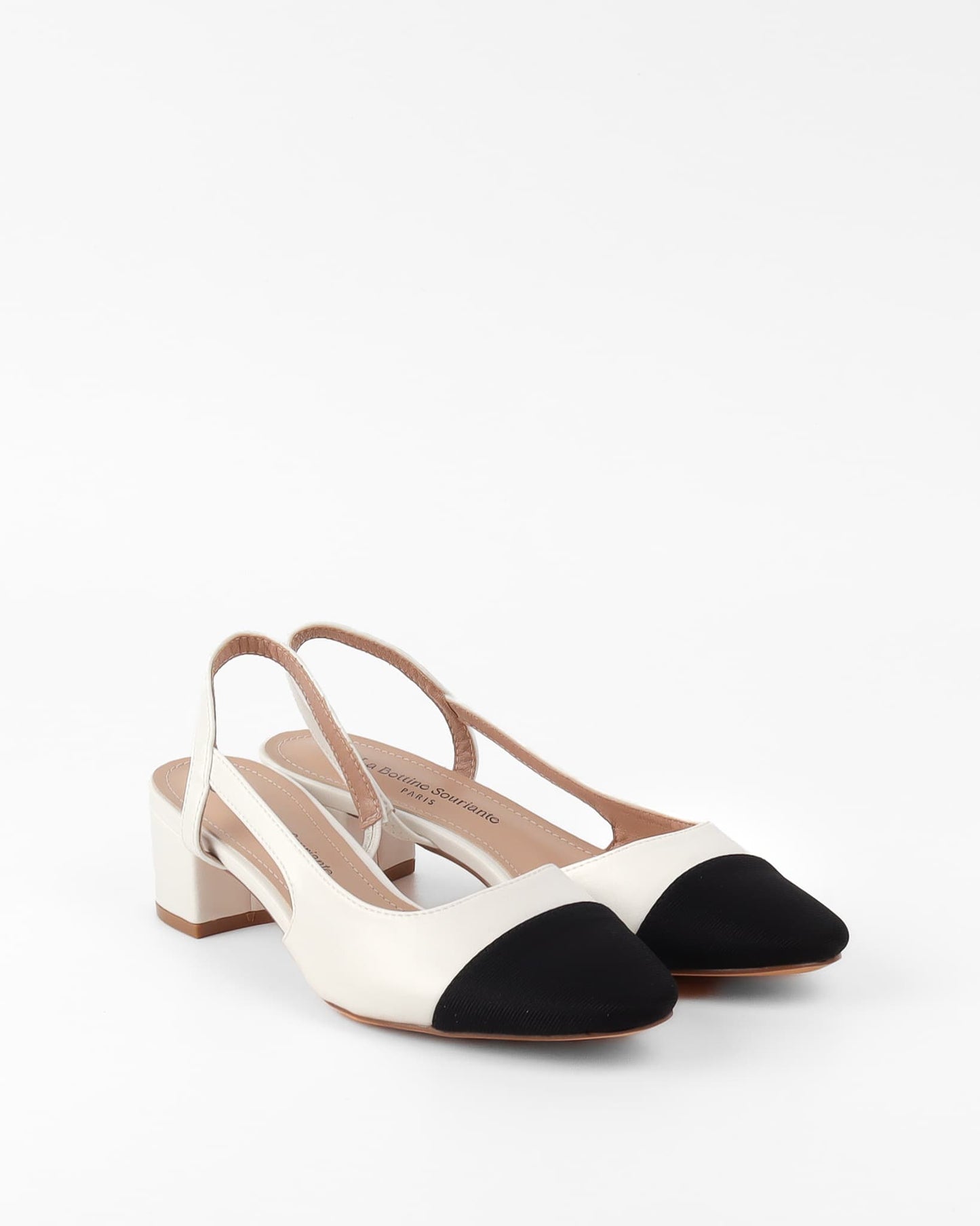 ESCARPINS CLASSIQUE TALONS CARRE _ BLANC