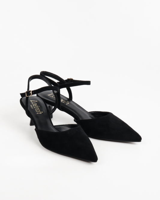ESCARPIN A TALON CARRE  _ BLACK