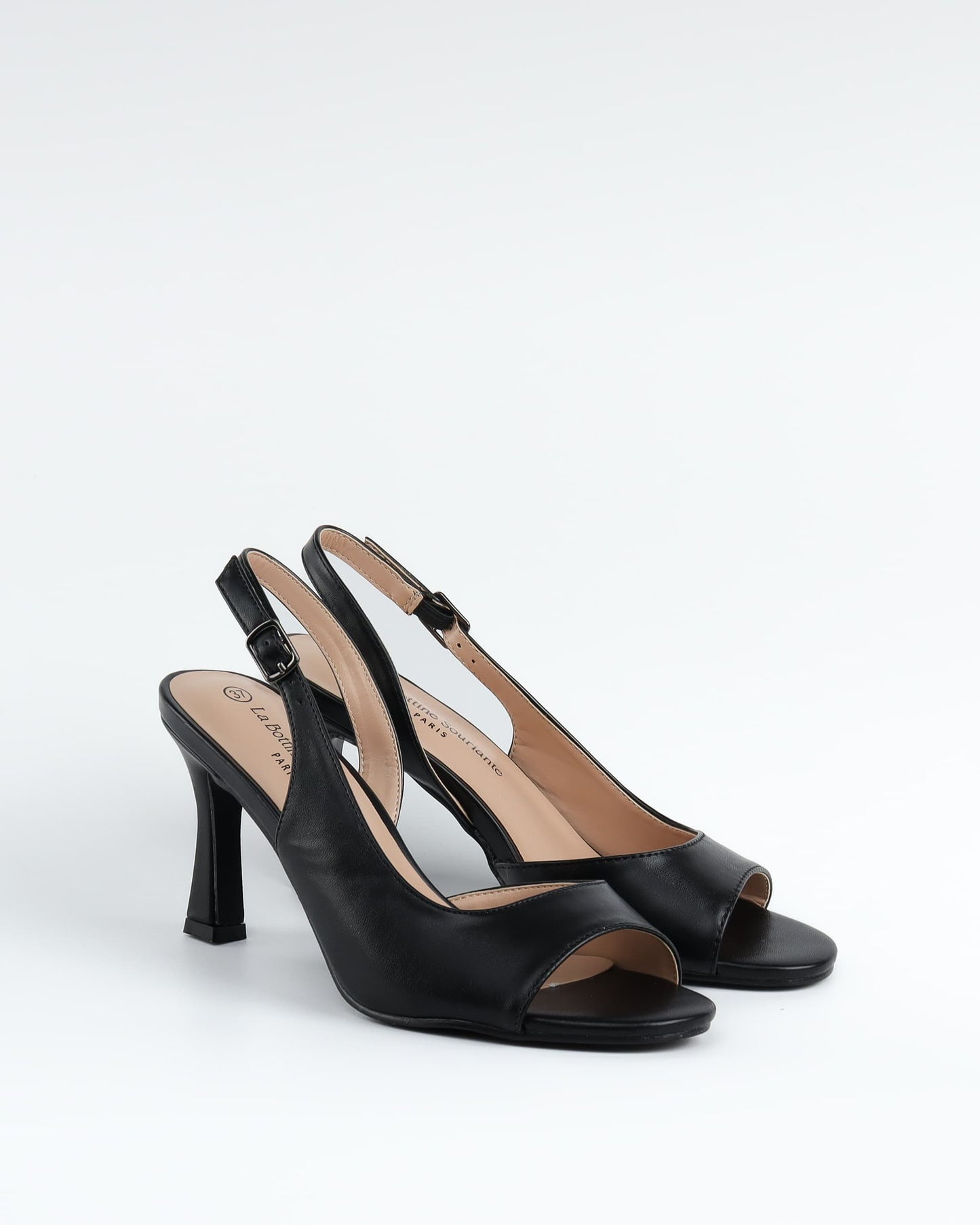 ESCARPIN A TALON CARRE  _ BLACK