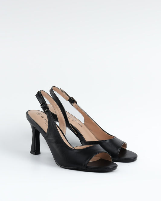 ESCARPIN A TALON CARRE  _ BLACK