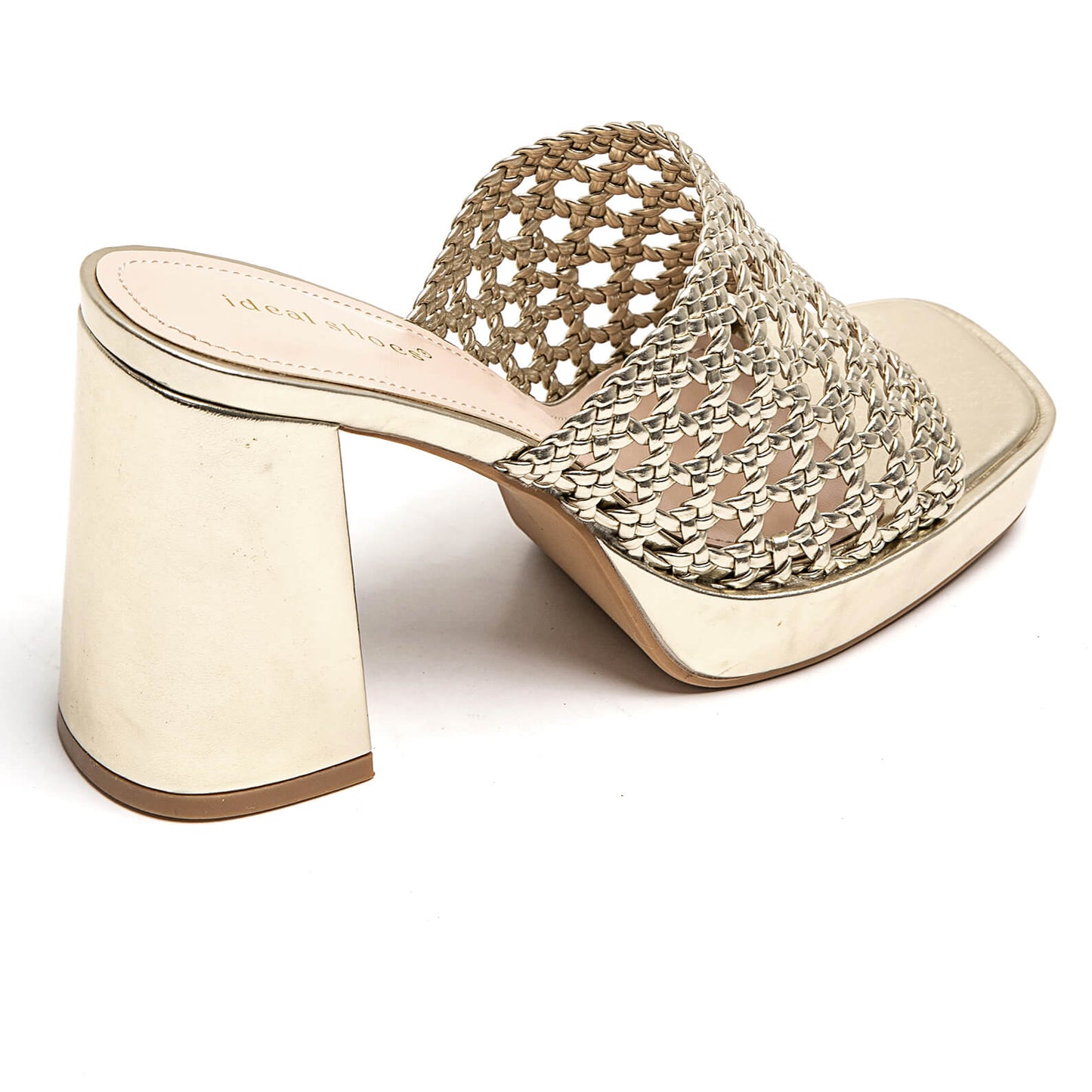 SANDALES SOIREE A TALON CARRE  _ GOLD