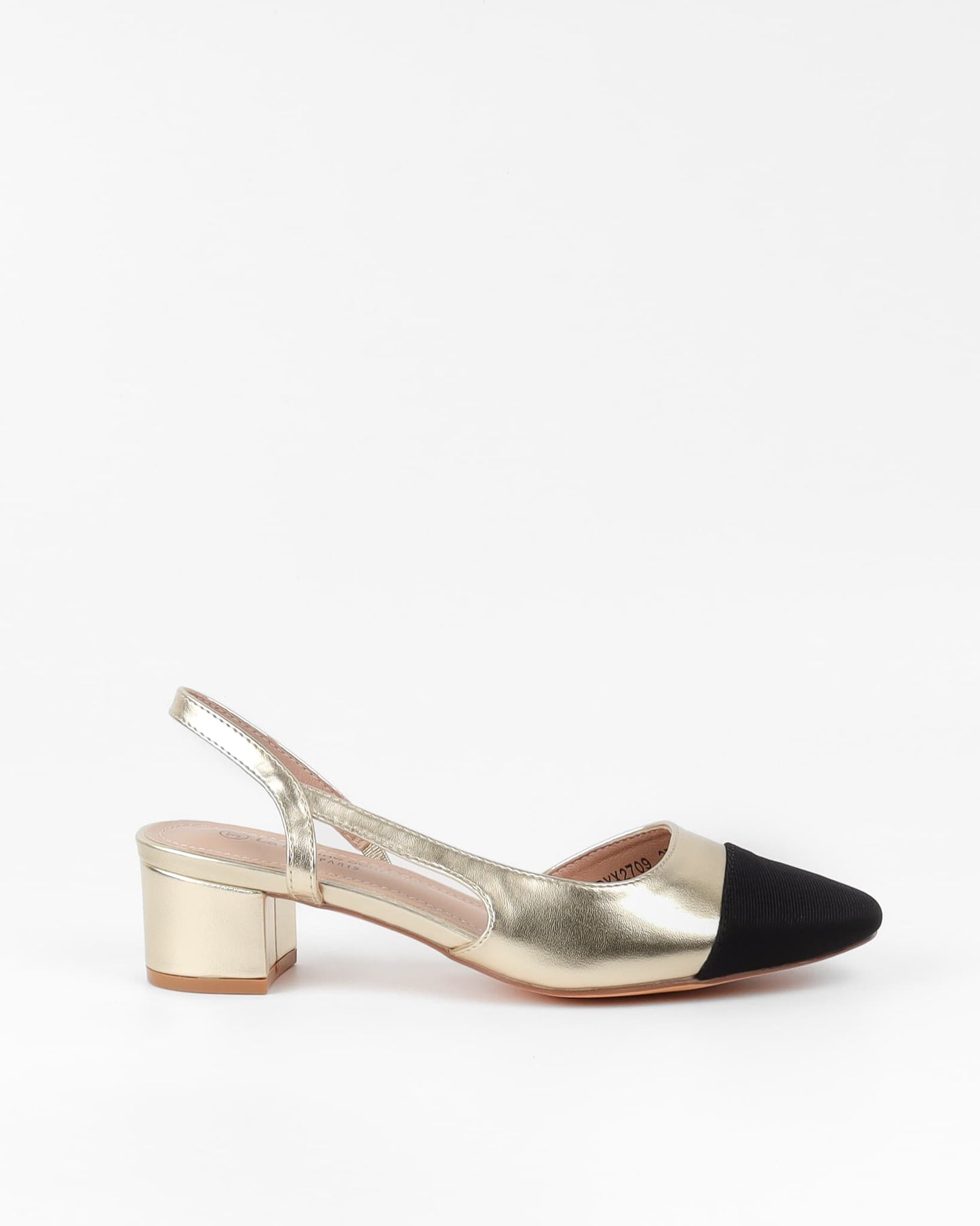 ESCARPINS CLASSIQUE TALONS CARRE _ GOLD