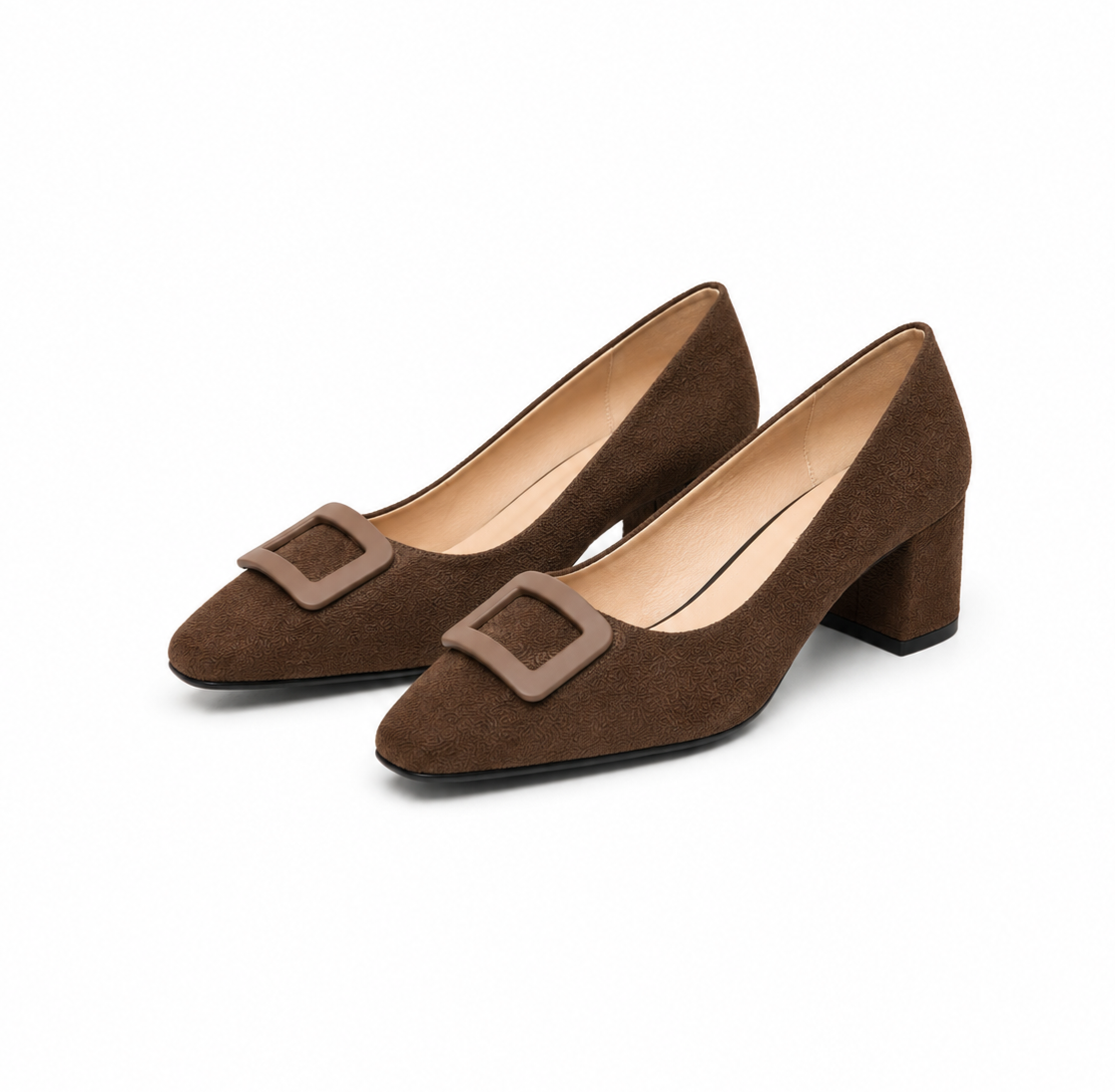 ESCARPIN A TALON CARRE  _ BROWN