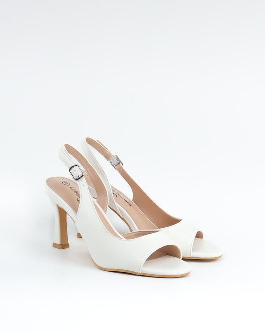 ESCARPIN A TALON CARRE  _ WHITE